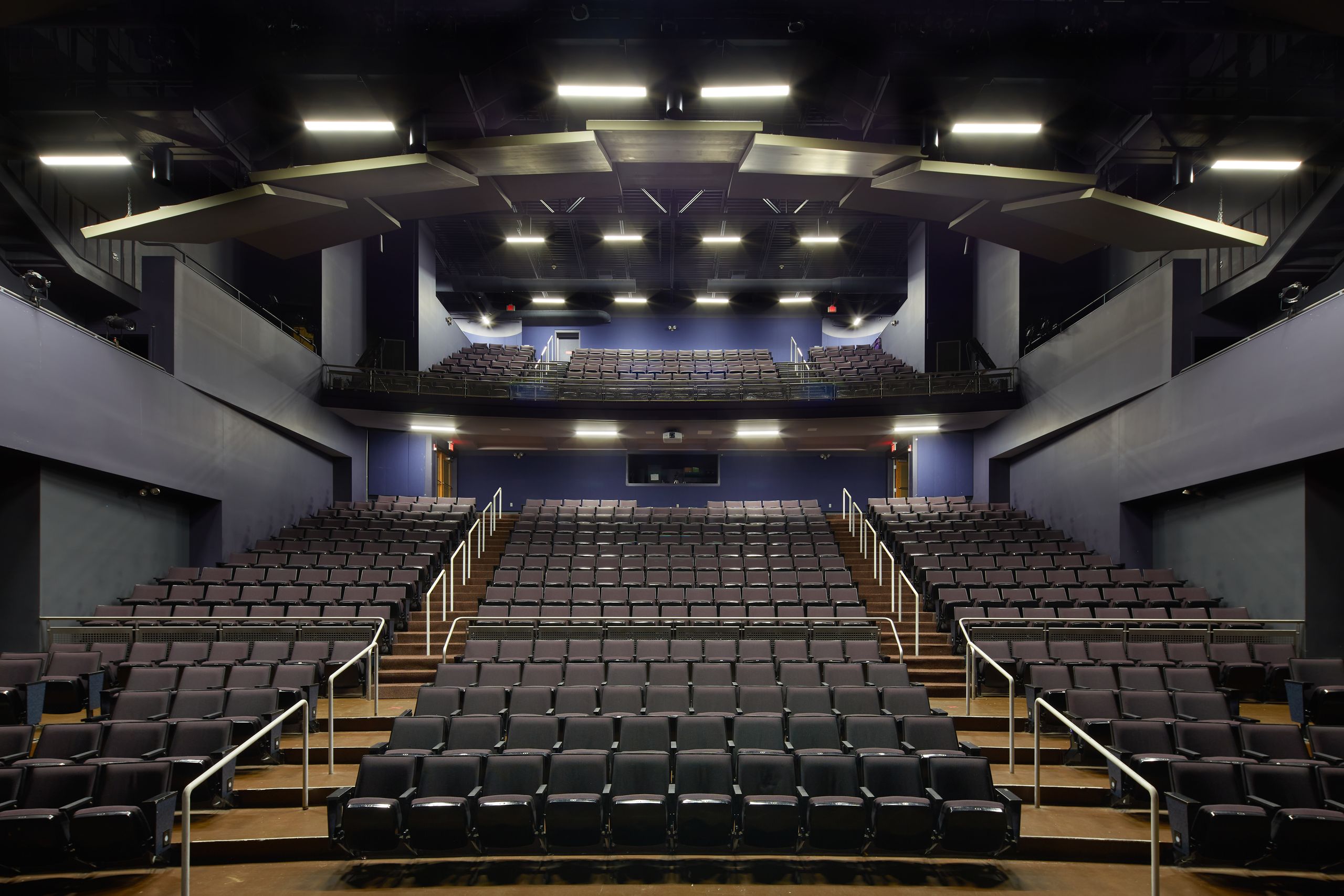 Marshwood High School auditorium under LED house lights, South Berwick, ME
